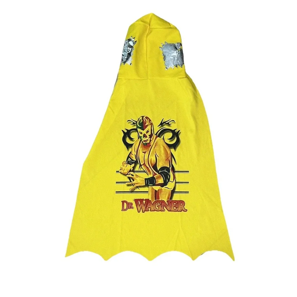 Dr. Wagner Cape and Mask‎ 1 Piece Yellow w Graphic on Cape Youth One Size